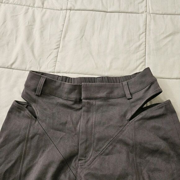 Alo High Waist Risk Taker Trouser Pants Womens Medium Fog Wide Leg Flare Cut-out - Picture 5 of 10